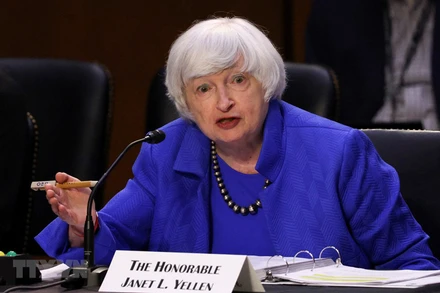 Bộ trưởng Tài chính Mỹ Janet Yellen phát biểu tại Washington, DC., ngày 28/9/2021. (Ảnh: AFP/TTXVN)