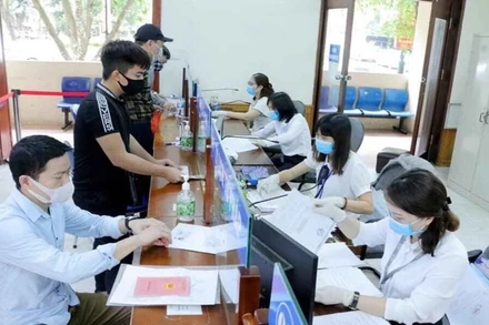 Bộ phận một cửa Sở Tư pháp Hà Nội. (Ảnh: PLXH)