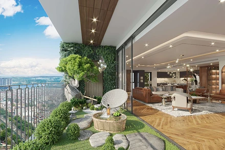 Căn hộ Sachi Prime có phòng khách thiết kế mở với tầm view rộng giúp gia tăng không gian sống, luôn tràn ngập không khí trong lành, thoáng đãng.