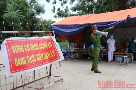 Chốt kiểm soát dịch Covid-19 tại Bắc Ninh.