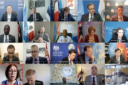 Phiên họp của HĐBA về chống khủng bố khu vực Sahel. (Ảnh: TTXVN)