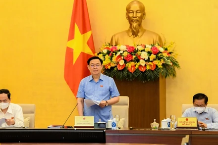 Chủ tịch Quốc hội Vương Đình Huệ phát biểu khai mạc phiên họp.