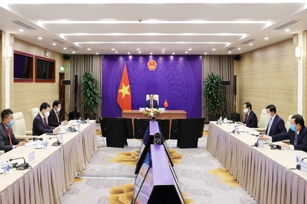 Hội nghị quốc tế về tương lai châu Á lần thứ 26 theo hình thức trực tuyến. (Ảnh: Bộ Ngoại giao)