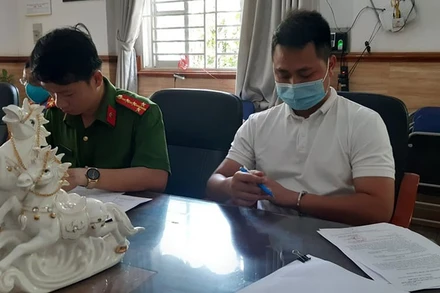 Đối tượng Đỗ Sơn Tùng thời điểm bị bắt giữ.