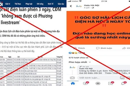 Ngày 28-5 trên một số trang điện tử, trang mạng xã hội xuất hiện nhiều thông tin về lịch cắt điện luân phiên tại Hà Nội.