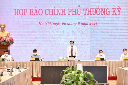 Toàn cảnh họp báo (Ảnh: VGP/Nhật Bắc).