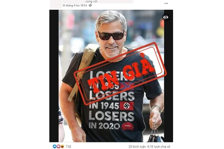 Bức ảnh diễn viên George Clooney lan truyền trên mạng xã hội đã bị chỉnh sửa kỹ thuật số. 