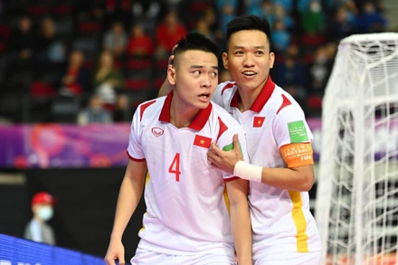 Đội tuyển futsal Việt Nam giành 3 điểm quan trọng để nuôi hy vọng đi tiếp. (Ảnh: AFC)