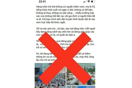 Ảnh chụp bài viết đăng tải thông tin sai sự thật trên trang mạng.