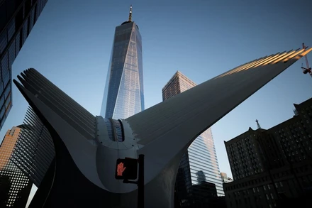 Hình ảnh tòa tháp của Trung tâm Thương mại thế giới trong ngày 11/9/2021. (Ảnh: Reuters)