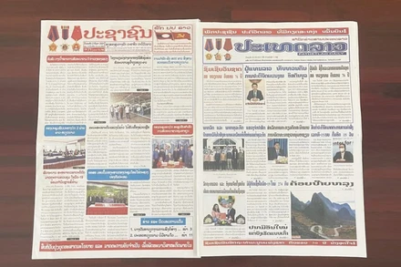 Báo chí Lào ngày 2/9, đưa đậm tin, bài về Việt Nam nhân dịp 76 năm Quốc khánh nước CHXHCN Việt Nam.