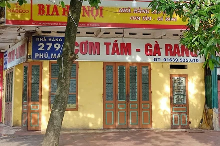 Các hộ kinh doanh ở TP Thái Bình bị dừng hoạt động do ảnh hưởng bởi dịch Covid-19.