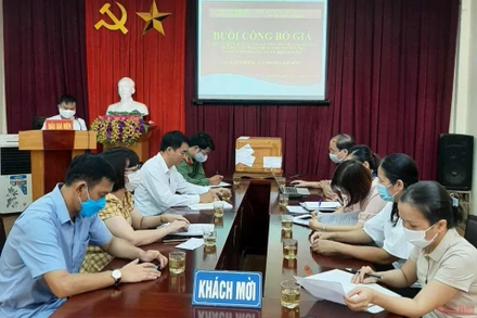 Quang cảnh phiên đấu giá lô đất.