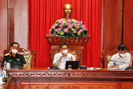 Phó Thủ tướng Chính phủ Vũ Đức Đam phát biểu tại buổi làm việc.