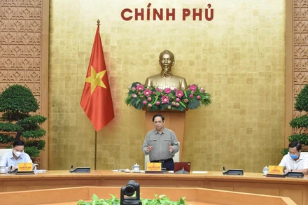 Thủ tướng Chính phủ Phạm Minh Chính phát biểu tại cuộc họp. (Ảnh: Trần Hải)