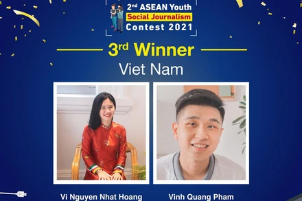 Hai sinh viên Hoàng Nguyễn Nhật Vi và Phạm Quang Vinh.