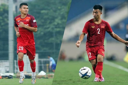 Thanh Thịnh (phải) và Xuân Mạnh (trái) được triệu tập bổ sung vào đội tuyển Việt Nam. (Ảnh: VFF)