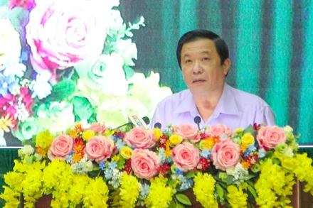 Bí thư Tỉnh ủy Vĩnh Long Bùi Văn Nghiêm kết luận hội nghị vào chiều tối 14/9.