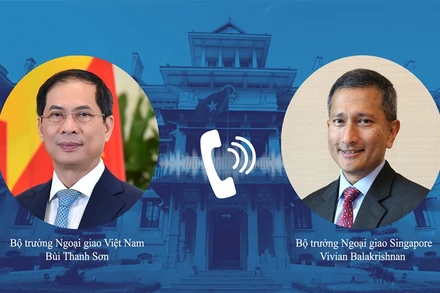 Bộ trưởng Ngoại giao Bùi Thanh Sơn đã điện đàm với Bộ trưởng Ngoại giao Singapore Vivian Balakrishnan. (Ảnh do báo Thế giới Việt Nam cung cấp)