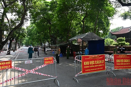 Khu vực cách ly y tế phường Văn Miếu. (Ảnh: DUY LINH)