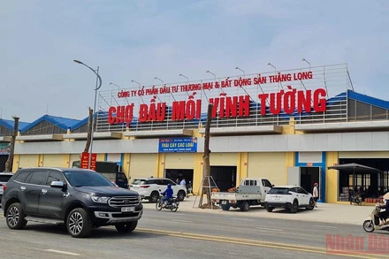 Chợ đầu mối Vĩnh Tường (Vĩnh Phúc). (Ảnh: HÀ HỒNG HÀ).