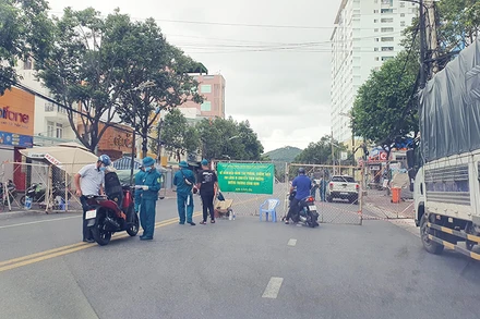 Một chốt kiểm soát trên địa bàn TP Vũng Tàu (Bà Rịa - Vũng Tàu).