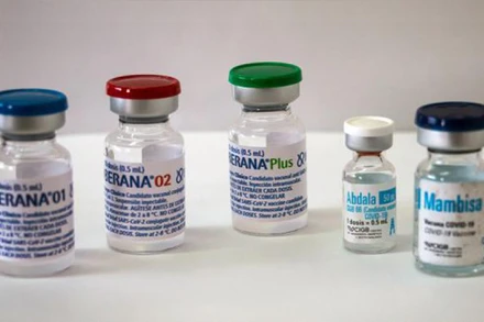 5 loại vaccine do Cuba sản xuất. (Ảnh: minrex.gob.cu)