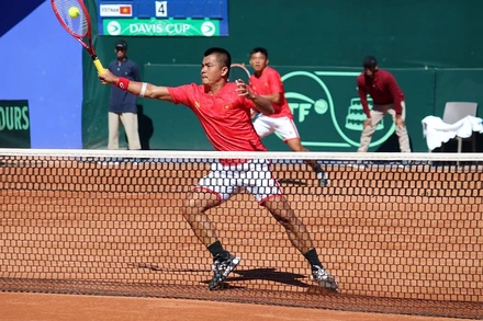 Quần vợt Việt Nam đang nắm lợi thế để thăng hạng thi đấu play-offs nhóm II thế giới Davis Cup 2022. (Ảnh: Liên đoàn Quần vợt Việt Nam)