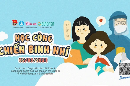 Dự án “Học cùng chiến binh nhí” đặt mục tiêu hỗ trợ con em lực lượng tuyến đầu. Tình nguyện viên và người có nhu cầu tham gia dự án có thể quét mã QR để tìm hiểu thêm thông tin.