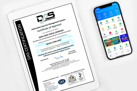 Chứng nhận bảo mật quốc tế ISO 270021, có hiệu lực từ 30/07/2021.