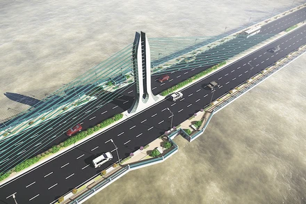 Cầu Trần Hưng Đạo phương án 1. (Ảnh: TEDI)