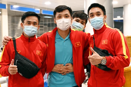 Đội tuyển futsal Việt Nam về nước sau hành trình ấn tượng ở VCK Futsal World Cup 2021. (Ảnh: VFF)