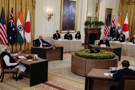 Lãnh đạo nhóm "Bộ tứ" họp tại Nhà trắng, ngày 24/9. (Ảnh: Reuters)