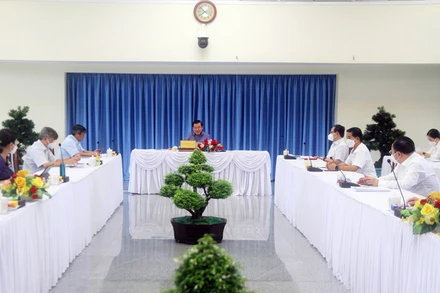 Quang cảnh họp Ban Chỉ đạo phòng, chống dịch Covid-19 tỉnh Đồng Nai sáng 21/9.