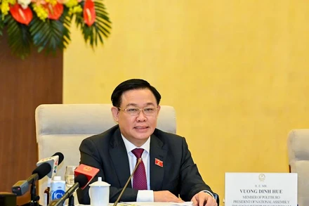 Chủ tịch Quốc hội Vương Đình Huệ phát biểu ý kiến tại hội nghị. (Ảnh: Duy Linh)