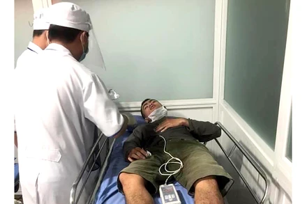 Anh Lê Văn Trình, người được Trung úy Biên phòng Nguyễn Văn Hòa cứu kịp thời đã hồi phục sức khỏe sau khi được cấp cứu tại bệnh viện.