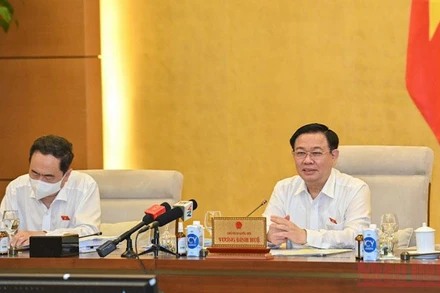 Chủ tịch Quốc hội Vương Đình Huệ tại phiên họp. (Ảnh: DUY LINH)