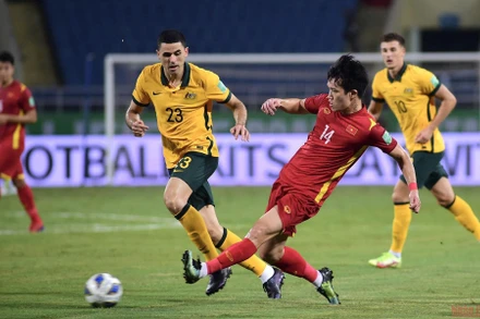 Tuyển Việt Nam đã có 90 phút thi đấu ấn tượng trước đối thủ được đánh giá vượt trội hơn rất nhiều. (Ảnh: TRẦN HẢI)