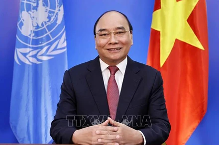 Chủ tịch nước Nguyễn Xuân Phúc dự Hội nghị thượng đỉnh các hệ thống lương thực của Liên hợp quốc. (Ảnh: Thống Nhất/TTXVN)