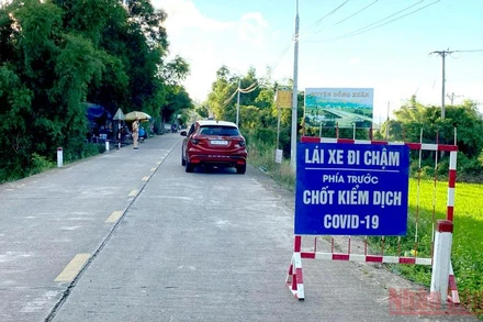 Chốt kiểm dịch Covid-19 tại xã Xuân Sơn Nam, huyện Đồng Xuân, nơi Phạm Quốc Học đã có hành vi chống người thi hành công vụ.