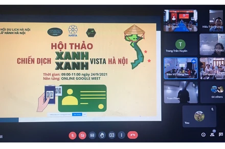 Hội thảo được tổ chức theo hình thức trực tuyến, thu hút sự tham gia của nhiều người hoạt động trong lĩnh vực du lịch. (Ảnh: Trang Anh)