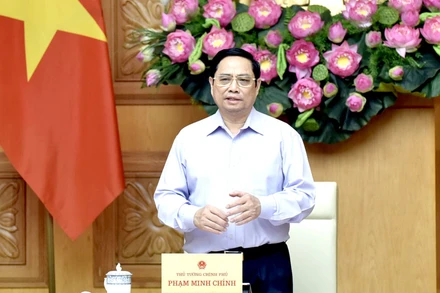 Thủ tướng Phạm Minh Chính phát biểu ý kiến tại Hội nghị. (Ảnh: TRẦN HẢI)