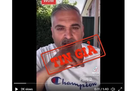 Ảnh chụp màn hình đoạn clip đưa thông tin sai sự thật về điều trị Covid-19 tại các bệnh viện ở Australia. 