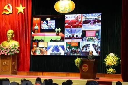 Lễ khai giảng năm học 2021-2022. (Ảnh: Nguyễn Điệp/TTXVN)