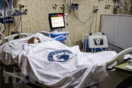 Bệnh nhân Covid-19 được điều trị tại một bệnh viện ở TP Idlib, Syria, ngày 18/8. (Ảnh: IMAGO/ZUMA Wire/TTXVN)