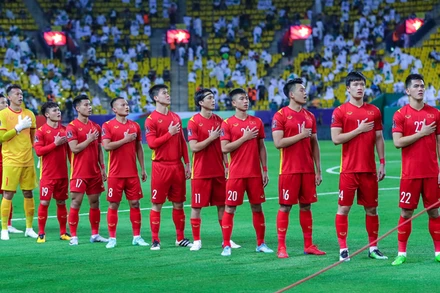 ĐT Việt Nam sẵn sang bước vào trận đấu với Australia với quyết tâm cao nhất. (Ảnh: VFF). 