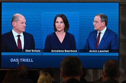  Ba ứng cử viên thủ tướng hàng đầu của Đức gồm ông Olaf Scholz của đảng Dân chủ Xã hội (SPD), bà Annalena Baerbock của đảng Xanh và ông Armin Laschet của Liên minh Dân chủ/Xã hội cơ đốc giáo (CDU/CSU). Ảnh: DW