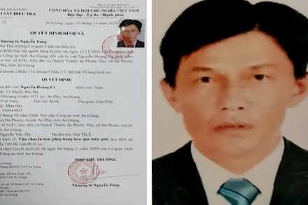 Nguyễn Hoàng Út đã sa lưới. (Ảnh do Công an tỉnh cung cấp)