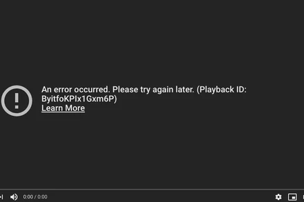 Thông báo lỗi của YouTube. Ảnh: Theverge.