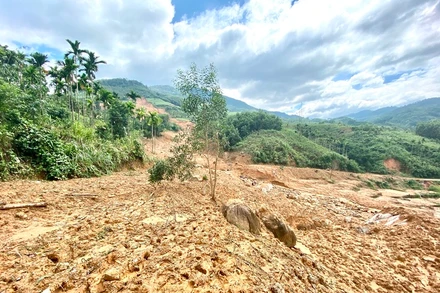 Sau những tiếng nổ trong lòng núi, “lũ bùn” san phẳng 3ha rừng, ruộng bậc thang và xóa sổ đường vào làng bản của xã Sơn Long.